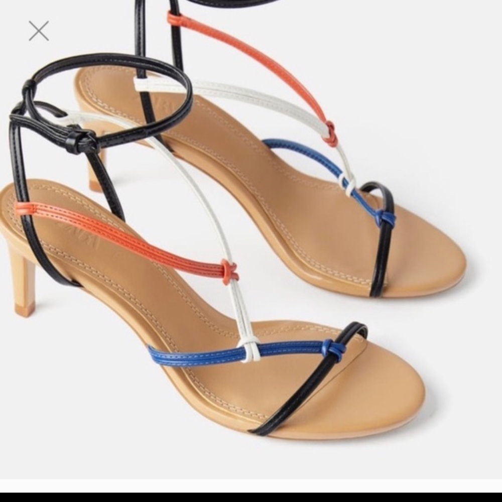 Zara Strappy Heeled Sandal NWT